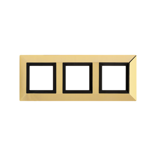 Рамка из металла 3 поста (6 мод.), Avanti, золотая