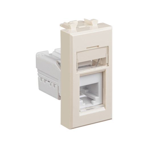 Телефонная розетка RJ-12 модульная, Avanti, ванильная дымка, 1 модуль