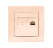 EKF PROxima Валенсия розетка компьютерная RJ-45 1-местная кремовая.