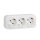 Розеточный блок тройной с заземлением - Legrand Quteo - с предварительным подключением со шторками IP20 16А 250В винтовые зажимы накладной монтаж - белый