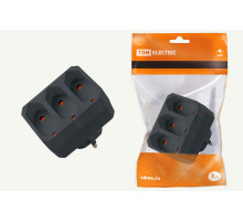 TDM Блок на 3 гнезда 2П 2,5 А 250 B под плоскую вилку черный