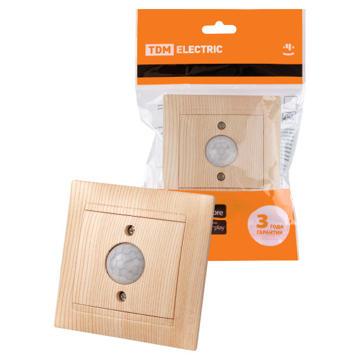 Выключатель с датчиком движения 1А сосна 