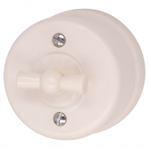 Лизетта Пластик Песочное золото Выключатель проходной 1-кл