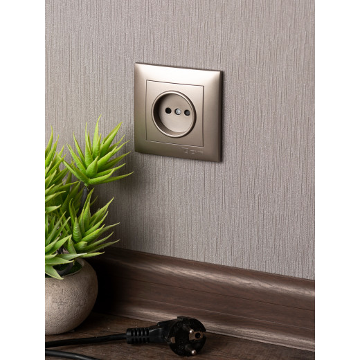 Валенсия лицевая панель розетки 1-местной б/з 10 А кашемир с защ. штор. EKF PROxima