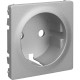 Valena LIFE.Лицевая панель розетки 2К+З.Алюминий