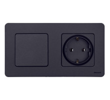 Legrand/Daccord INSPIRIA Антрацит Выключатель одноклавишный 10 AX - 250 В.