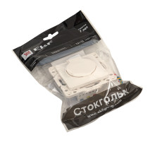 EKF PROxima Стокгольм Белый Розетка с/з, со шторками и крышкой, 16А, IP44.