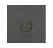 Ecoplast LK45 Накладка для розетки телефонной, компьютерной RJ,45х45мм (черный бархат)