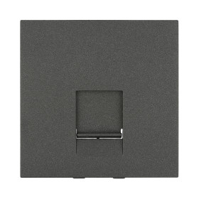 Ecoplast LK45 Накладка для розетки телефонной, компьютерной RJ,45х45мм (черный бархат)