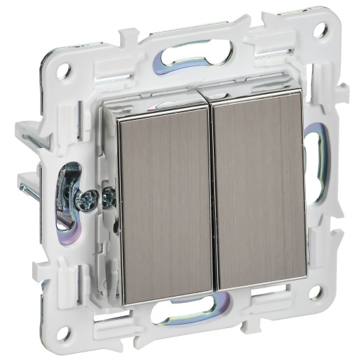 SKANDY Выключ. 2-кл. прох. 10А SK-V05N никель IEK