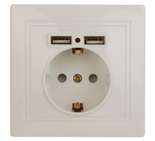 ЭРА 1-410-02 Intro Розетка+USB, IP20, СУ, Plano, слоновая кость (10/100/2500)