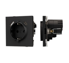 Arlight Механизм розетки с USB зарядкой SCT-TENDO-MUAC-SFPL-BK (230V, 16A) (-)