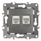 Розетка ЭРА Серия 12 12-3108-12 информационная двойная 2XRJ45 IP20 графит