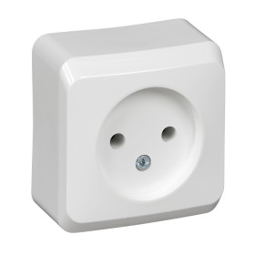 Systeme Electric Этюд наруж Бел Розетка 1-ая б/з без шторок