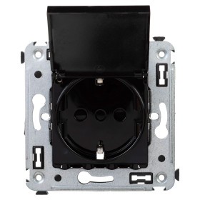 DKC Avanti Розетка с крышкой в стену, 2P+E, с з/ш, 