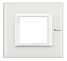 BT Axolute Белое стекло Рамка 2 мод прямоугольная.