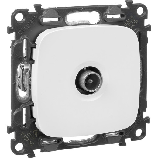 Valena ALLURE.Розетка ТВ оконечная 10дБ 0-862 МГц.С лицевой панелью.Белая