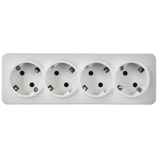 GLORY Роз. 4-я с з/к без з/ш о/у 16А РС24-3-ХБм бел. м. IEK