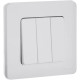 Выключатель трёхклавишный - Legrand/Daccord Inspiria - 10АХ 250В винтовые зажимы - белый