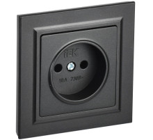 IEK BRITE Черный Розетка без з/к/ш 10А в сборе РСР10-1-0-БрЧ