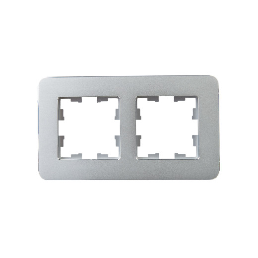 BRITE Рамка 2-мест. РУ-2-1-Бр металл алюм. RE IEK