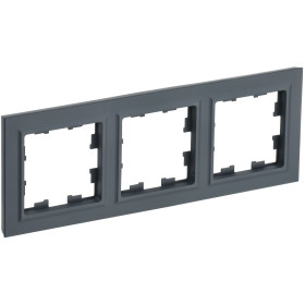 IEK BRITE BASE Графит Рамка 3-м РУ-3-БрГ
