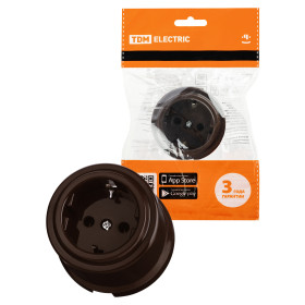 TDM Розетка 2П+З 16А 250В коричневая «Виви»