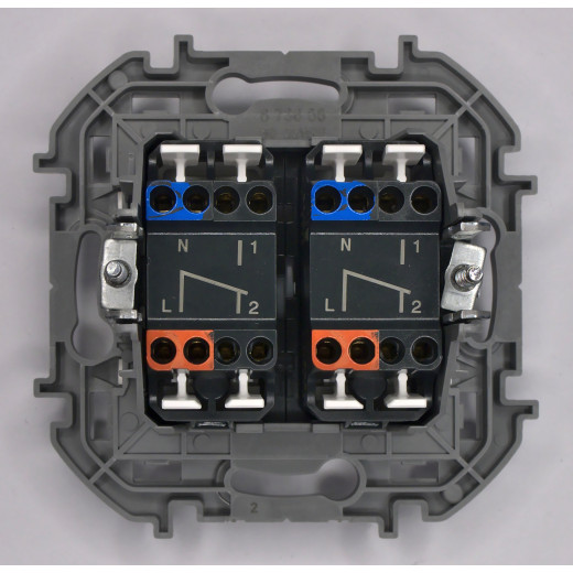 Переключатель двухклавишный - Legrand Inspiria - 10A 250В безвинтовые зажимы - белый