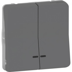 Schneider Electric Mureva Styl Антрацит Выключатель 2-ой кнопочный с подсветкой, IP55