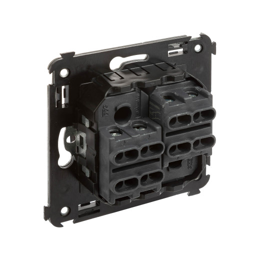 Инвертор двухклавишный в стену, Avanti, черный квадрат