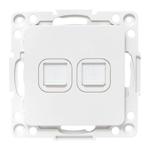 Стокгольм Механизм розетки RJ-45 2-местной белый EKF