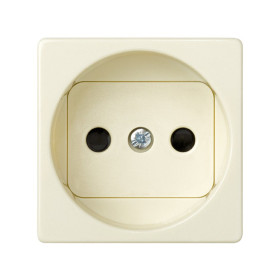 Simon 27 Мех Слоновая кость Розетка 2к со шторками, винтовой зажим, 10/16А 250