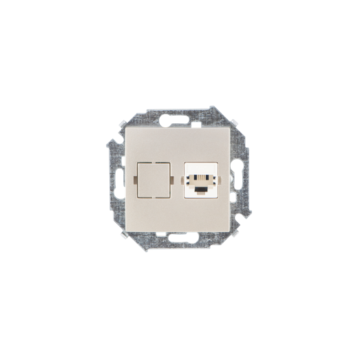 Simon 15 Шампань Розетка телефонная RJ11, винт.заж.