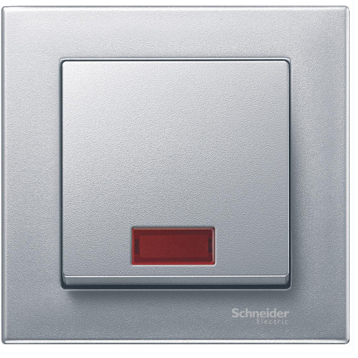 MERTEN КЛАВИША Х1 с окошком д/световой индикации, АЛЮМИНИЙ, SM