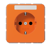 JUNG Штепсельная розетка SCHUKO 16A 250V~ с полем для надписи, оранжевая