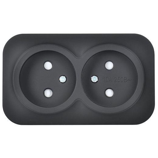 GLORY Роз. 2-я без з/к с з/ш о/у 10А РСш22-2-ХЧм чер. м. IEK