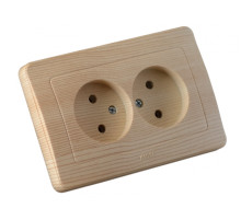 Hegel Мастер внутр Сосна РС16-342-02 Розетка двойная, со шторками