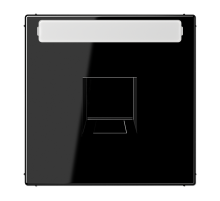 JUNG Плата (фиксация защёлкиванием) для одного модуля с полем для надписи термопласт черный