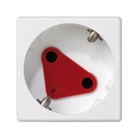 Simon Connect Белая Розетка 2P+E Schuko, 16А 250В, 45х45мм, с блокировкой, безвинтовые клеммы