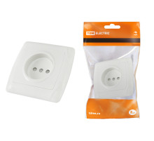 TDM Розетка 2П 10А 250В с защ. шт. белая 