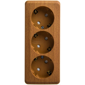 Systeme Electric Этюд наруж Бук Розетка 3-ая с/з со шторками 16А 250B