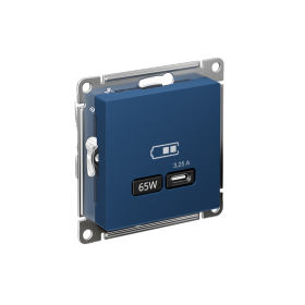 Systeme Electric AtlasDesign Аквамарин Розетка USB тип-C 65Вт высокоскор.заряд. QC,PD, механизм