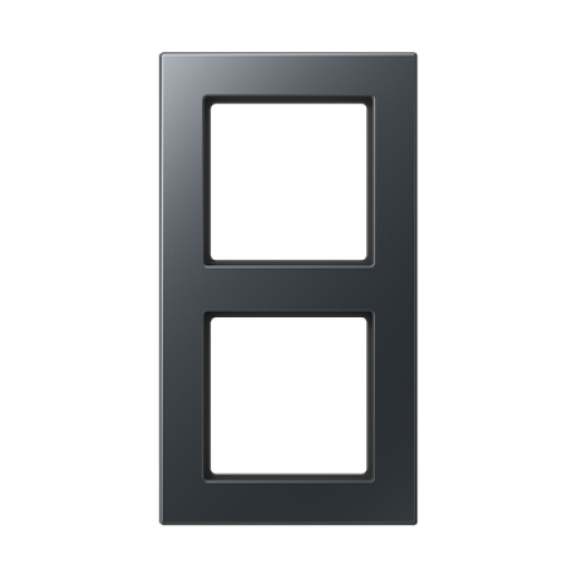 Рамка для вертикальной и горизонтальной установки, 2 поста, термопласт, матовый антрацит, A550