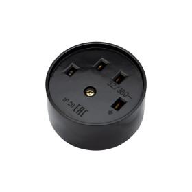 REXANT Розетка РШ для электрической плиты 32 А, 380 В, 3Р+РЕ (ОУ) черная.