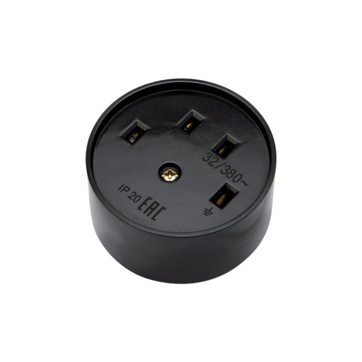 Розетка РШ для электрической плиты 32А, 380В, 3Р+РЕ (ОУ) черная REXANT