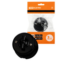 TDM Выключатель поворотный проходной с ручкой (бантик) 10А черный «Виви»