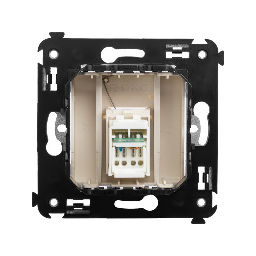 Компьютерная розетка RJ-45 в стену, кат.5e одинарная, Avanti, ванильная дымка