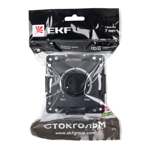 Стокгольм Механизм Светорегулятора 600W 220В винтовые клеммы черный EKF PROxima