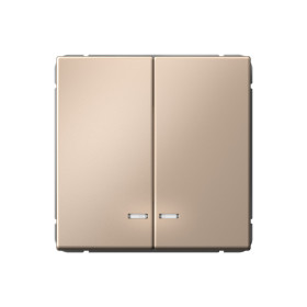 Systeme Electric ArtGallery Песочный Выключатель 2-клавишный с подсветкой, сх.5а, 10АХ, механизм, быстрозажим. клем.