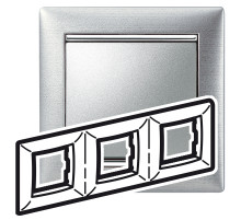 Legrand Valena Алюминий матовый Рамка 3-ая гориз.